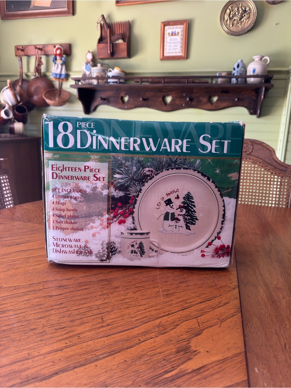 Vintage 1998 Atico International “Let It Snow” Stoneware Dinnerware Set